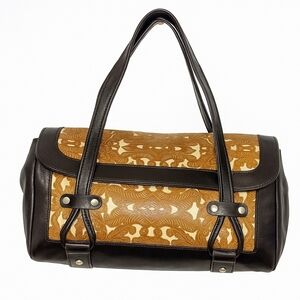 Elegant Brown and Tan Women's Handbag